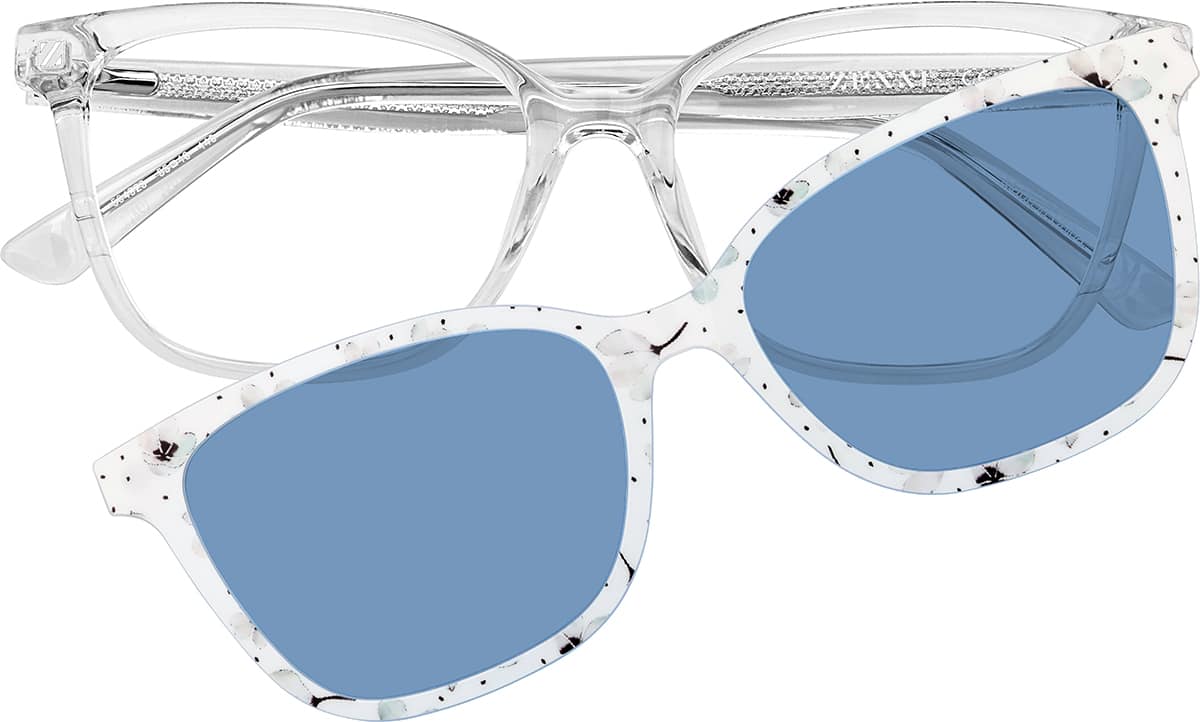 Clear Cat-Eye Magnetic Clip-On Sunglasses #99123323 | Zenni Optical
