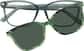 Front view of Lunettes de soleil magnétiques Clip solaire en forme d’œil de chat 99123324 in Verte thumbnail