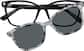 Front view of Cat-Eye Magnetic Clip-On Sunglasses 99123521 in Black thumbnail