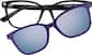 Front view of Lunettes de soleil magnétiques Clip solaire en forme d’œil de chat 99123621 in Noir thumbnail
