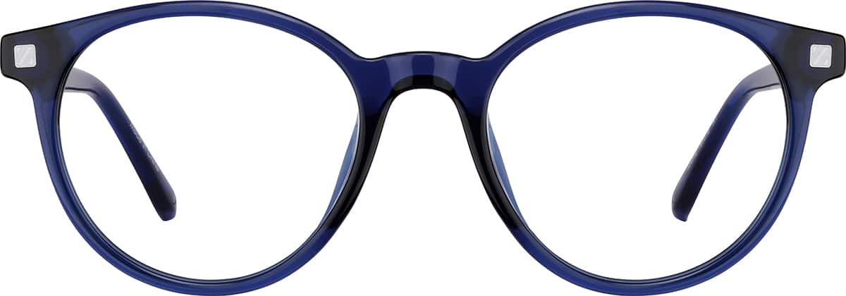 Basic Frame Round Navy Blue Round Magnetic Clip-On Sunglasses #99123716 | Zenni Optical