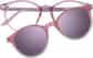 Front view of Round Magnetic Clip-On Sunglasses 99123817 in Violet  thumbnail