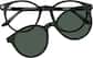 Front view of Round Magnetic Clip-On Sunglasses 99123821 in Black thumbnail