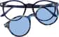 Front view of Round Magnetic Clip-On Sunglasses 99123916 in Navy Blue  thumbnail