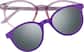 Front view of Round Magnetic Clip-On Sunglasses 99123917 in Violet  thumbnail