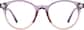 Front view without clip-on of Round Magnetic Clip-On Sunglasses 99123917 in Violet  thumbnail