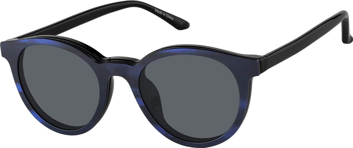 Basic Frame Round Black Round Magnetic Clip-On Sunglasses #99123921 | Zenni Optical