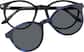 Front view of Round Magnetic Clip-On Sunglasses 99123921 in Black thumbnail
