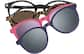 Front view of Round Magnetic Clip-On Sunglasses  99124121 in Black thumbnail