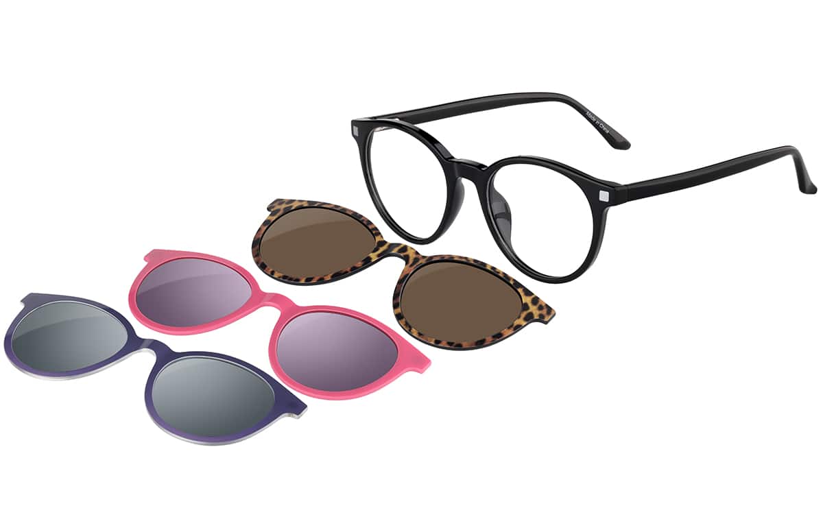 Image of Round Magnetic Clip-On Sunglasses