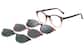 Image of Lunettes de soleil rondes magnétiques à clip solaire  thumbnail