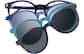 Front view of Round Magnetic Clip-On Sunglasses  99124216 in Navy Blue  thumbnail