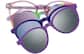 Front view of Round Magnetic Clip-On Sunglasses  99124217 in Purple thumbnail