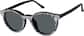 Angle view of Round Magnetic Clip-On Sunglasses  99124221 in Black thumbnail
