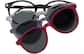 Front view of Round Magnetic Clip-On Sunglasses  99124221 in Black thumbnail