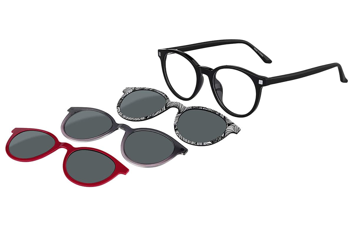 Image of Round Magnetic Clip-On Sunglasses
