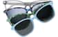 Front view of Lunettes de soleil magnétiques à clip solaire en forme d’œil de chat  99124312 in Gris thumbnail