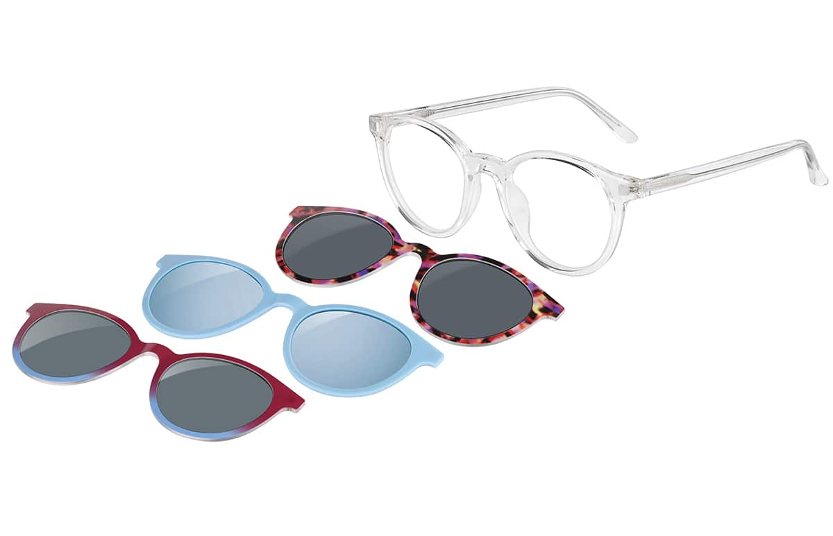 Image of Lunettes de soleil rondes magnétiques à clip solaire
