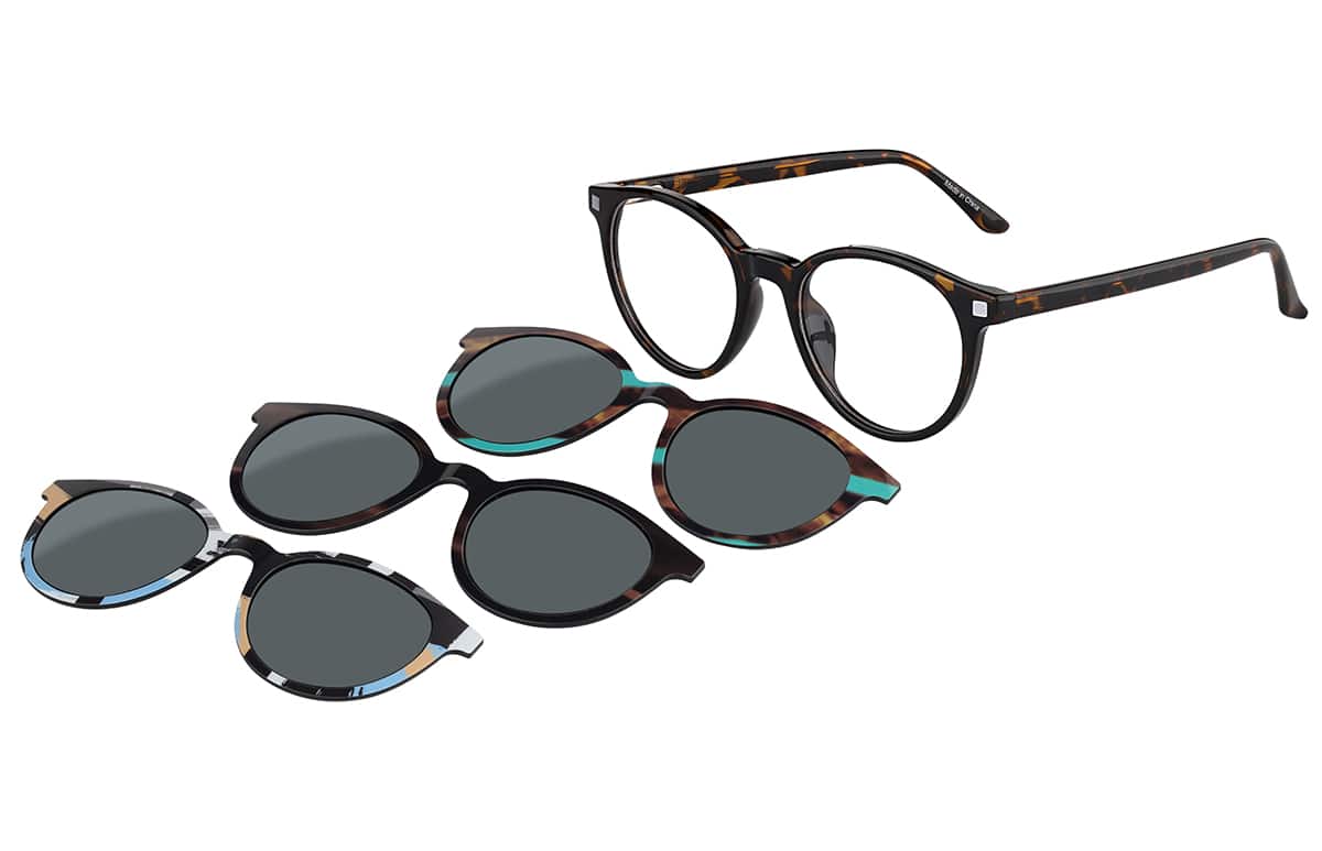 Image of Round Magnetic Clip-On Sunglasses