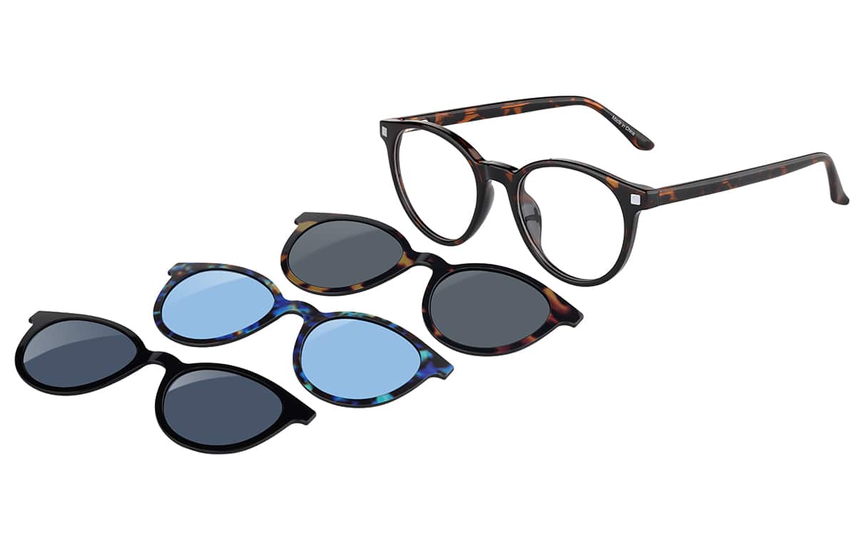 Image of Round Magnetic Clip-On Sunglasses