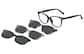 Image of Lunettes de soleil magnétiques à clip solaire en forme d’œil de chat  thumbnail