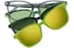 Front view of Lunettes de soleil magnétiques à clip solaire en forme d’œil de chat  99124624 in Verte thumbnail
