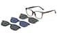 Image of Lunettes de soleil magnétiques à clip solaire en forme d’œil de chat  thumbnail