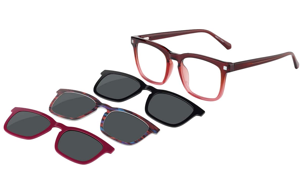 Image of Lunettes magnétiques rectangulaires à clip solaire