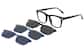 Image of Rectangle  Magnetic Clip-On Glasses  thumbnail