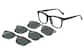 Image of Rectangle  Magnetic Clip-On Glasses  thumbnail