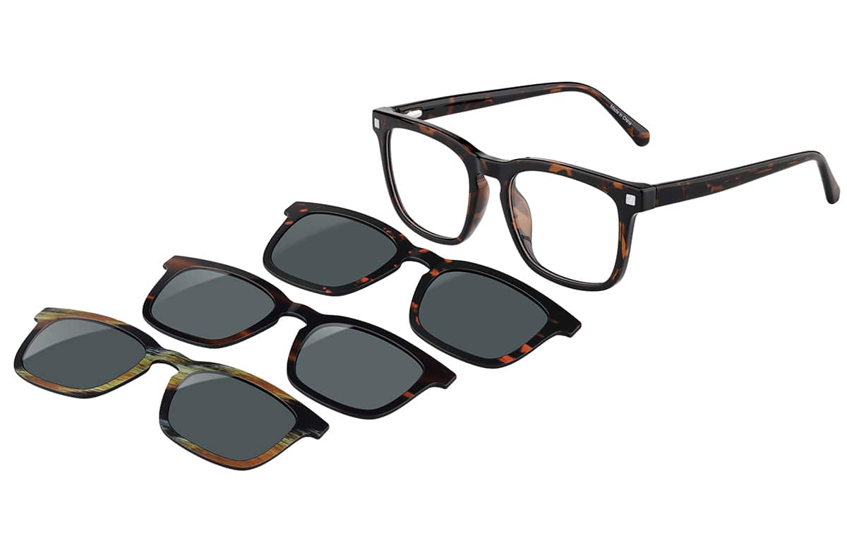 Image of Rectangle Magnetic Clip-On Glasses