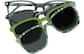 Front view of Square Magnetic Clip-On Glasses  99125024 in Green thumbnail