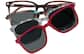 Front view of Lunettes magnétiques carrées à clip solaire  99125115 in Brun thumbnail