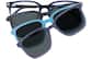Front view of Square Magnetic Clip-On Glasses  99125116 in Navy Blue  thumbnail