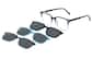 Image of Square Magnetic Clip-On Glasses  thumbnail