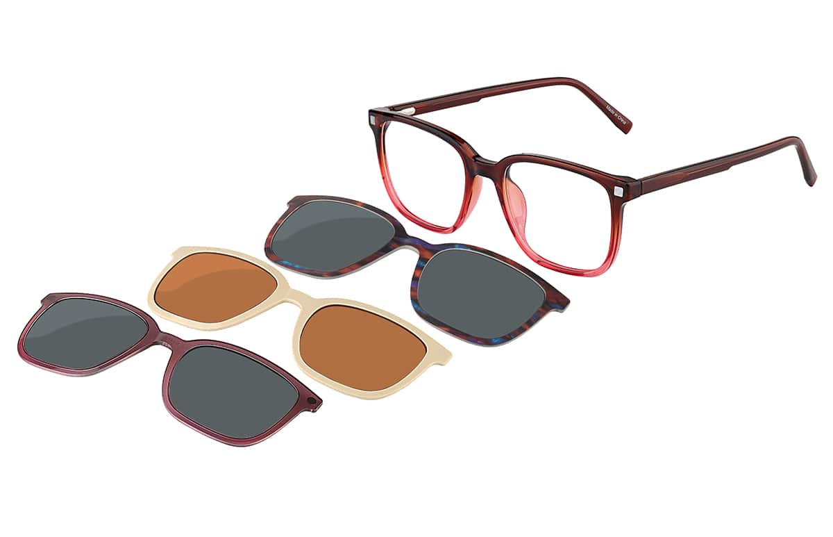 Image of Lunettes magnétiques carrées à clip solaire