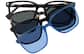 Front view of Square Magnetic Clip-On Glasses  99125121 in Black thumbnail