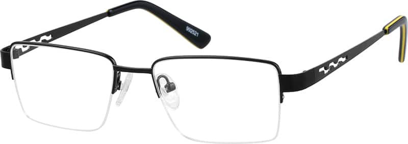 Angle view of Rectangle Glasses 992521 in Black