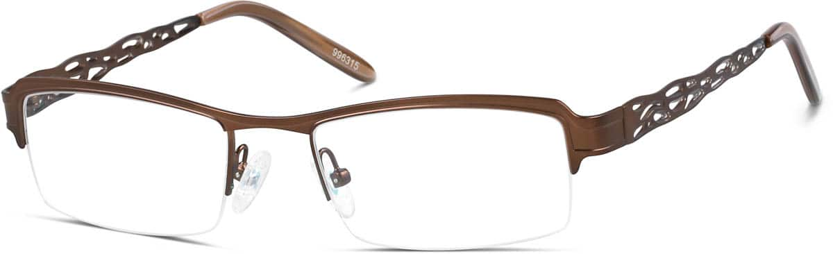 Angle view of Rectangle Glasses 996315 in Brown