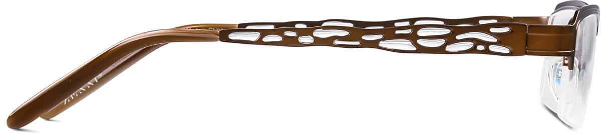 Side view of Rectangle Glasses 996315 in Brown