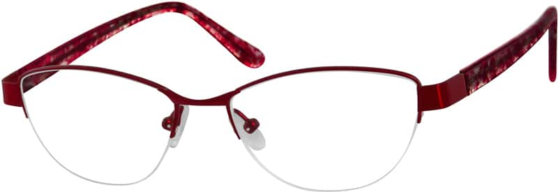 Angle view of Oval Glasses 997718 in Red