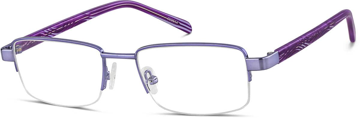 Angle view of Rectangle Glasses 999617 in Purple