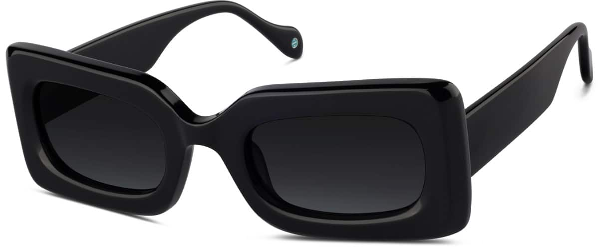 Angle view of Rectangle Sunglasses A10121621 in Black