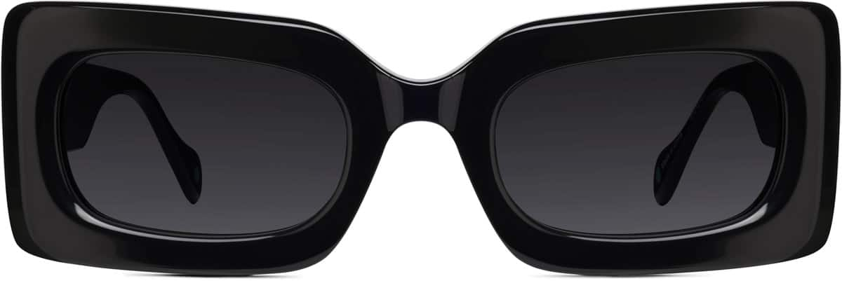 Front view of Rectangle Sunglasses A10121621 in Black