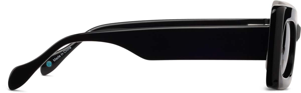 Side view of Rectangle Sunglasses A10121621 in Black