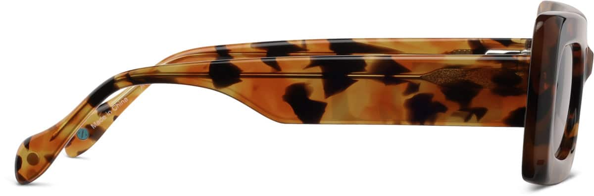 Side view of Rectangle Sunglasses A10121625 in Tortoiseshell