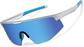 Angle view of Wrap-Around Shield Sunglasses A10161511 in Silver with Sky Blue  Mirror thumbnail