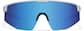 Front view of Wrap-Around Shield Sunglasses A10161511 in Silver with Sky Blue  Mirror thumbnail
