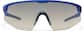 Front view of Wrap-Around Shield Sunglasses A10161516 in Blue with Blue Flash Mirror thumbnail