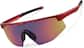 Angle view of Wrap-Around Shield Sunglasses A10161518 in Red with Purple Mirror thumbnail